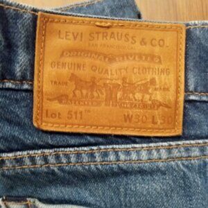 Levi's 511 Premium Denim Modern Big E Leather Patch Regular Fit Jeans W30 L30